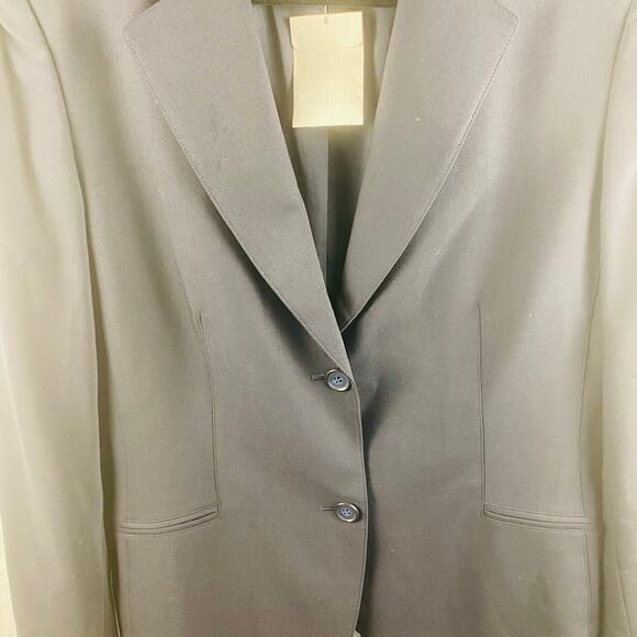 Talbot's Black Italian Wool Classic Blazer Size 14 Capsule Minimalist Timeless - Picture 2 of 9